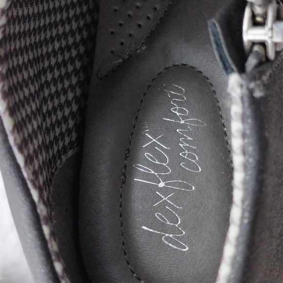 Dexflex Comfort Grey Metallic Suede Fabric Upper Almond Toe Side Zip Ankle Boot - Picture 11 of 15